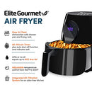 ELITE GOURMET EAF5317D DIGITAL 5.3QT HOT AIR FRYER 7 FUNCTIONS 1350W - BLACK - Like New