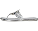 TORY BURCH WOMEN'S MILLER MIRRORED METALLIC SANDALS - SIZE: WOMEN 8 - ARGENTO - Like New