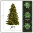 NATIONAL TREE COMPANY 7.5 FT. PRE-LIT NORTHERN SPRUCE MEMORY-SHAPE TREE - GREEN - Like New