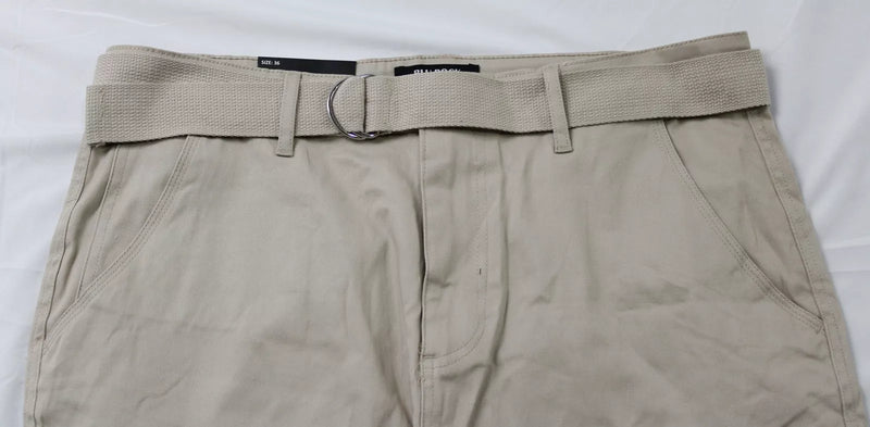 BLU ROCK NEW YORK 10" INSEAM CARGO POCKET W/BELT INCLUDED SHORTS MEN 36 - SAND - Brand New