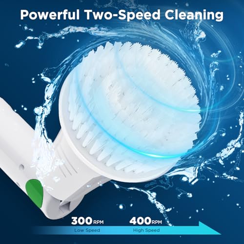 Electric Spin Scrubber, 2024 New Bathroom Cleaner, Power Shower - White/Green - Like New