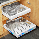 YFXCVSL PULL OUT CABINET ORGANIZER, 1 PACK EXPANDABLE, XRUA - WHITE - Like New