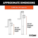 CURT 28354 Weld-On Pipe-Mount Swivel Trailer Jack 5,000 lbs 10" Vertical Travel - Brand New
