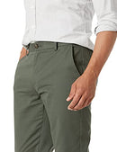 AMAZON ESSENTIALS MEN'S STRAIGHT-FIT WRINKLE-RESISTANT PANT 42W X 28L - OLIVE - Brand New