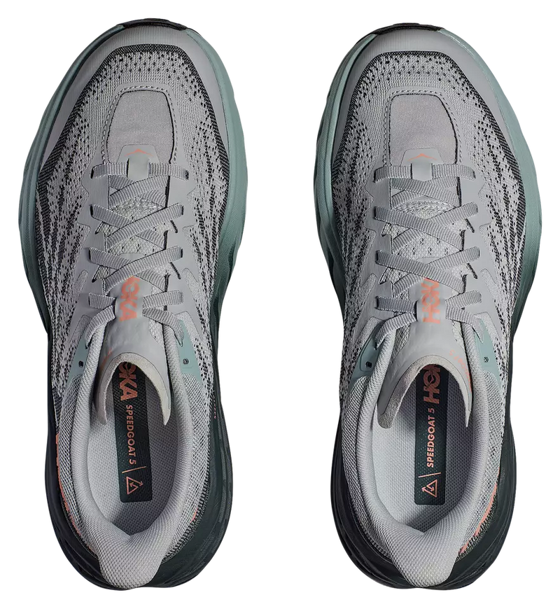 HOKA WOMEN'S SPEEDGOAT 5 TRAIL RUNNING SHOES US 6.5/ UK 5/ JP 23.5 - GRAY/BLACK - Like New