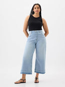 GAP WOMEN'S HIGH RISE WIDE LEG JEANS - SIZE: WOMEN 24 - LIGHT WASH MAIZE - Like New