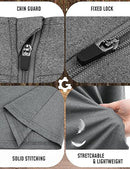 3 PACK QUARTER ZIP PULLOVER MEN LONG SLEEVE SWEATSHIRTS - 2XL - BLACK/BROWN/GRAY - Like New