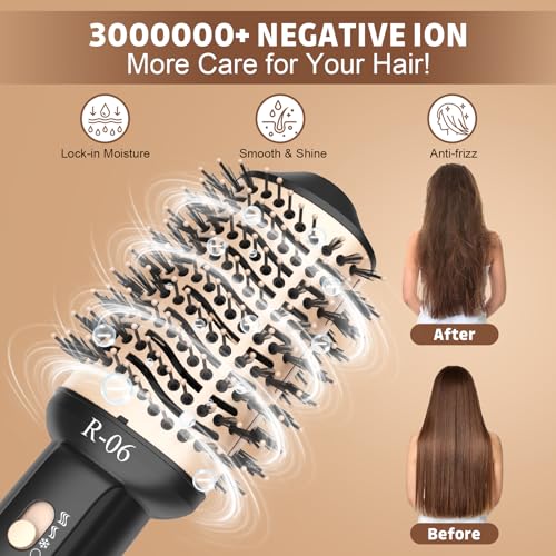 LOPEIE HAIR DRYER BRUSH BLOW DRYER BRUSH IN ONE 4 IN 1 STYLER VOLUMIZER GOLD Like New