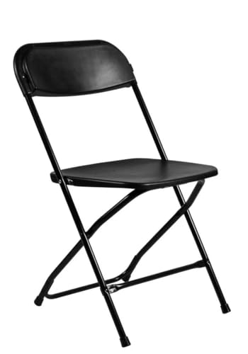 CHIVARI PLASTIC FOLDING CHAIR 10 PACK 650LB WEIGHT - BLACK - Like New