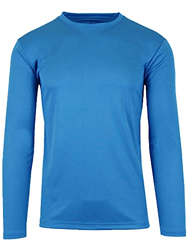 GALAXY BY HARVICE MEN'S LONG SLEEVE MOISTURE-WICKING PERFORMANCE - MEDIUM BLUE - Brand New
