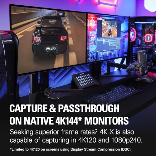 ELGATO 4K X CAPTURE UP TO 4K144 WITH ULTRA-LOW LATENCY ON PS5 - BLACK - Like New