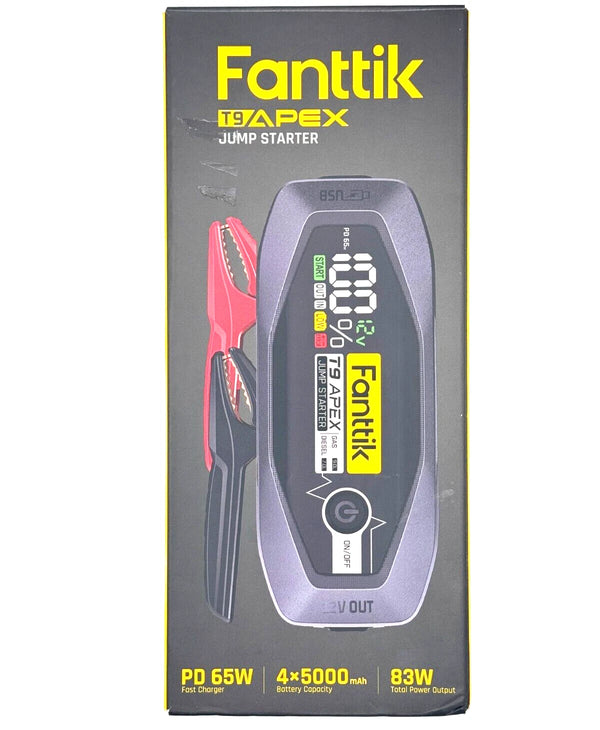 FANTTIK RECHARGEABLE FANTTIK T9 APEX 3000 AMP JUMP STARTER. PD 65W FAST CHARGER - Like New