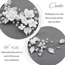 CASDRE FLOWER BRIDE WEDDING HAIR VINE PEARL BRIDAL HEADPIECE - SILVER - Like New