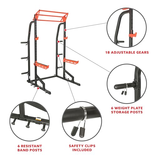 Sunny Health & Fitness Power Zone Half Rack Heavy Duty Performance SF-XF9933 - Like New