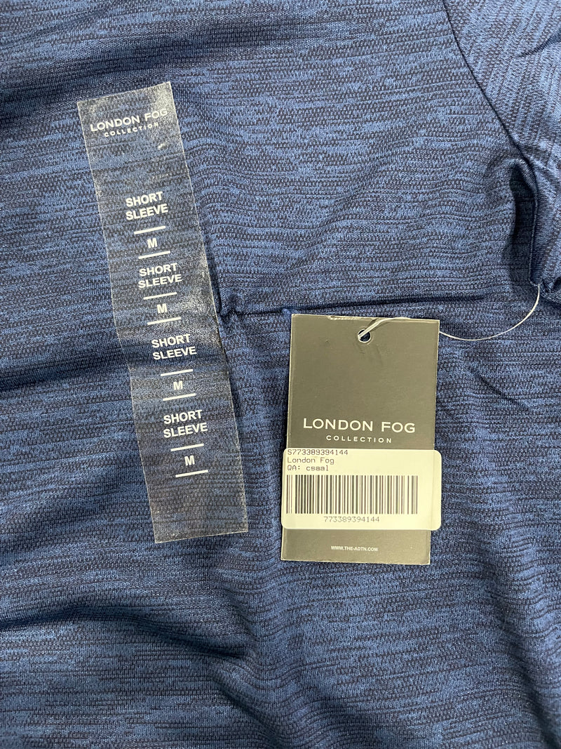 LONDON FOG SHORT SLEEVE POLO - SIZE: MEN M - BLUE - Brand New