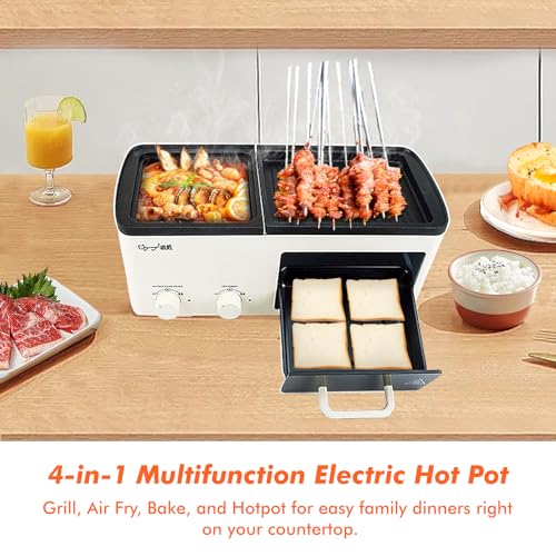 WOOD-IT 4 IN 1 BREAKFAST MAKER STATION WITH INDOOR GRILL/GRIDDLE/TOAST DRAWER - Like New
