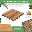 YANGMING INTERLOCKING DECK TILES 10PCS WATERPROOF SOILD WOOD - NATURAL - Like New