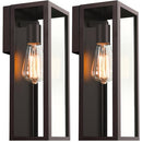 VERRON 2-Pack Outdoor Wall Lanterns, 13" Exterior Waterproof, Oil Rubbed Bronze - Like New