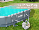 CIPU 1.5 HP In/Above Ground Dual Speed Pool Pump 115V 5196GPH - GREY - Brand New