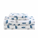 EDDIE BAUER BEAR MOUNTAIN 4 PIECE SHEET SET FULL FLANNEL GRAY FLANNEL TWILL - Brand New