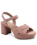 AEROSOLES WOMEN'S COSMOS PLATFORM - SIZE: WOMEN 7 WIDE - BLUSH - FABRIC - Like New