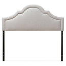 Baxton Studio Jardan Fabric Upholstered Headboard, Full, Greyish Beige - Brand New
