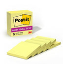 POST-IT SUPER STICKY NOTES, 5 STICKY NOTE PADS 3 X 3 IN. - YELLOW - Brand New