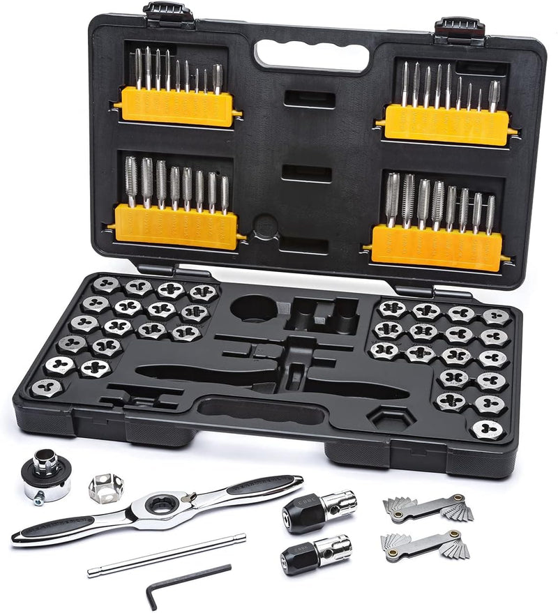 GearWrench 77 Piece SAE/Metric Ractcheting Tap and Die Set - 3887 - Like New