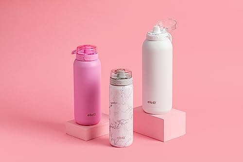 ELLO COOPER 40OZ STAINLESS STEEL WATER BOTTLE WITH STRAW DOUBLE WALLED - WHITE - Brand New