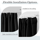 RYB HOME ROOM DIVIDER CURTAIN BENDABLE TRACK PRIVACY 100" X 84" - BLACK - Like New