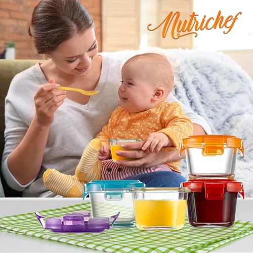 NUTRICHEF 24 PIECE 12 GLASS FOOD STORAGE CONTAINERS MEAL PREP MULTICOLOR - Brand New