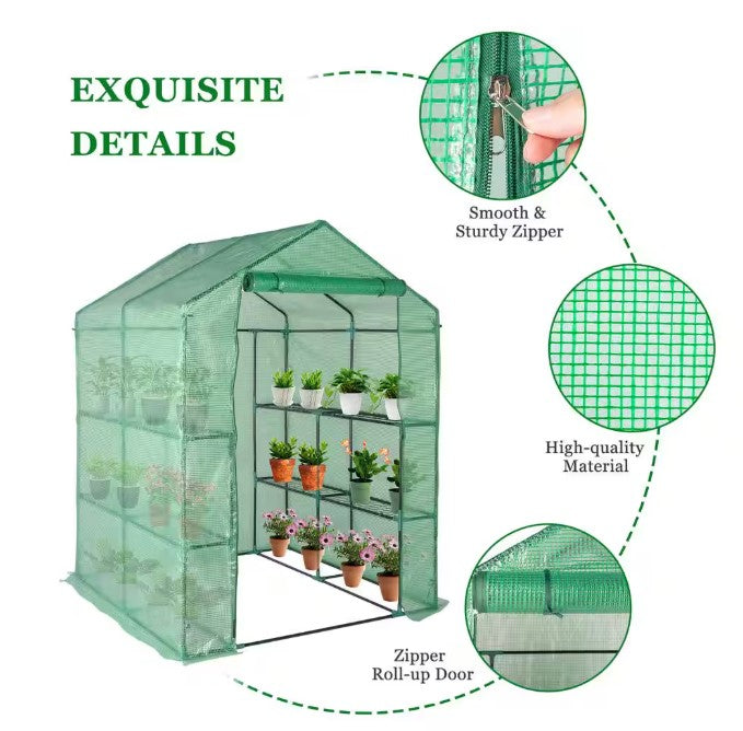 KARL HOMES KARL HOME56 IN. W X 56 IN. D X 77 IN. H GREENHOUSE - GREEN - Like New