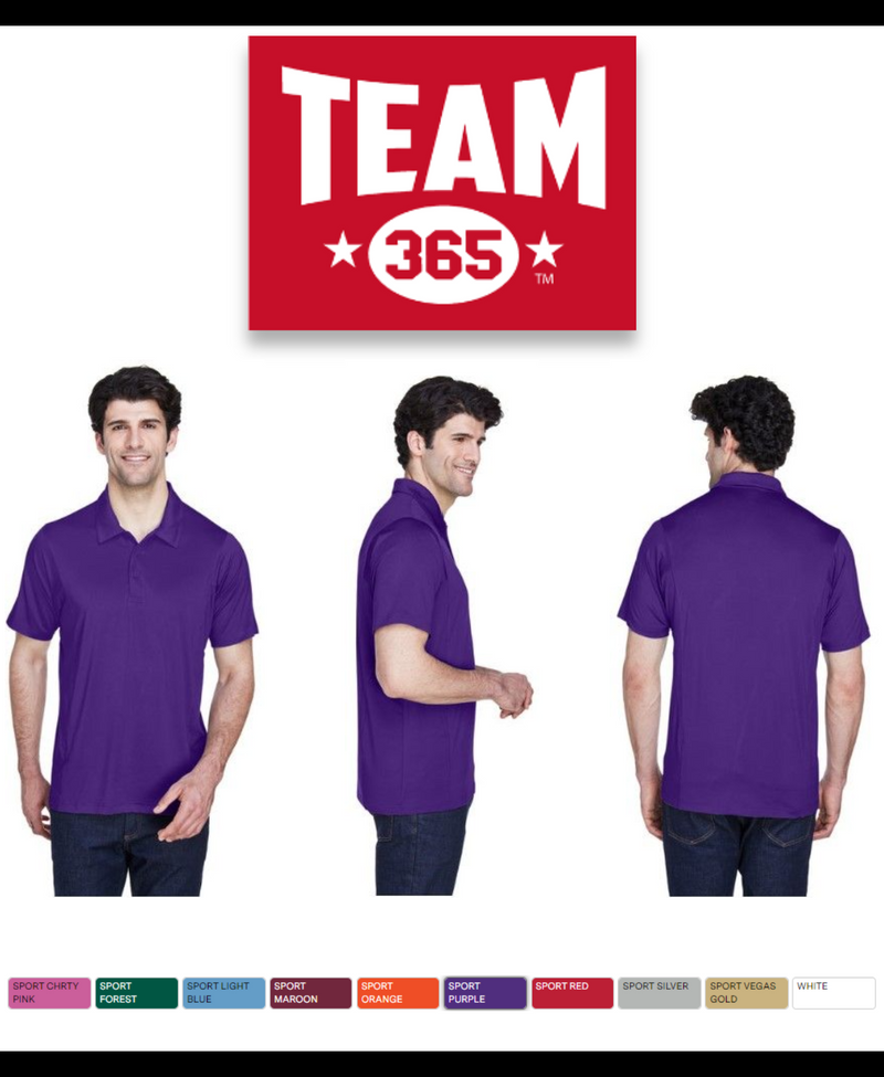 Team 365 TT20 Men's Charger Performance Polo New