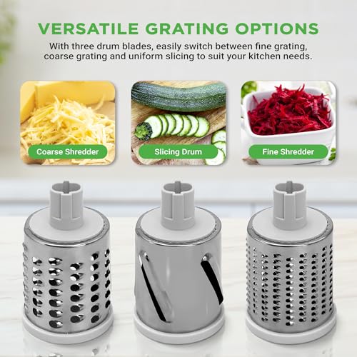 NUTRICHEF 3 IN 1 CHEESE GRATER & SHREDDER - BLACK - Like New