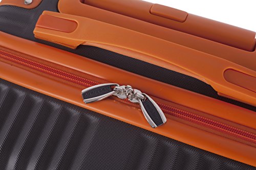 ROCKLAND BERLIN HARDSIDE EXPANDABLE SPINNER WHEEL 3-PIECE SET - CHARCOAL/ORANGE - Like New