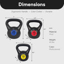 BalanceFrom Vinyl Kettlebell Set, 45LBS Set Including 10lb, 15lb, 20lb - Like New