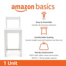 AMAZON BASICS WOODEN BAR STOOL WITH BACKREST 24" 1 UNIT - WHITE - Brand New