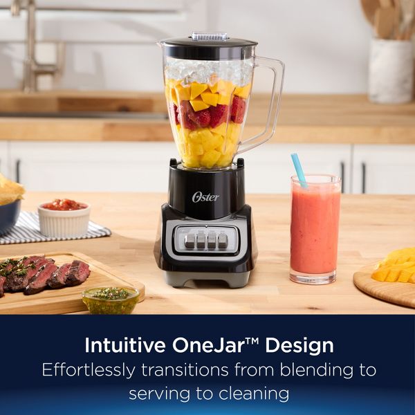 OSTER TURBO 5-SPEED COUNTERTOP BLENDER BLACK 800W DISHWASHER-SAFE 6-CUP CAPACITY - Like New
