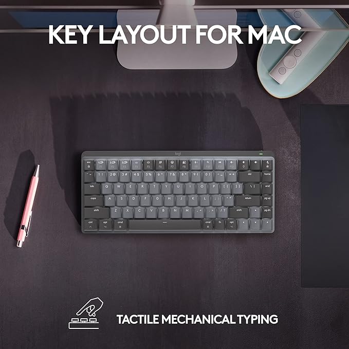 Logitech MX Mechanical Mini Mac Compact Wireless Mechanical Clicky - Space Gray Like New
