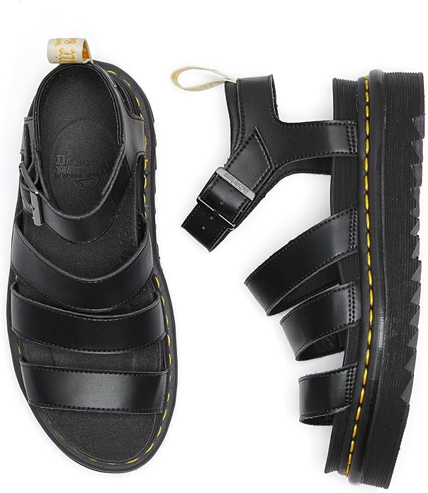 23806001 Dr Martens Vegan Blaire Gladiator Sandals WOMAN BLACK FELIX RUB OFF 6 New