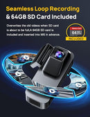 ANYSKI 3 CHANNEL 4K DASH CAM FRONT AND REAR INSIDE BUILT-IN 5G WIFI - SILVER - Like New