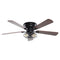 PARROT UNCLE 48" UMMUHAN INDUSTRIAL FLUSH MOUNT CEILING FAN LIGHTING - BLACK - Brand New