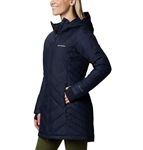 COLUMBIA HEAVENLY LONG HOODED JACKET - SIZE WOMEN S - Dark Nocturnal - Brand New