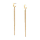 ALLSAINTS JEWELRY WOMEN'S RAE HEXAGON CHAIN FRINGE EARRINGS GOLD BRASS - Brand New