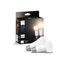 PHILIPS HUE 2 PACK WHITE A19 MEDIUM LUMEN SMART BULB 1100 LUMENS 9290024691-2PK - Like New