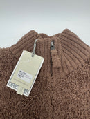 BAREFOOT DREAMS COZYCHIC MIXED SHEARLING PULLOVER - SIZE: WOMEN S - CHESTNUT - Brand New