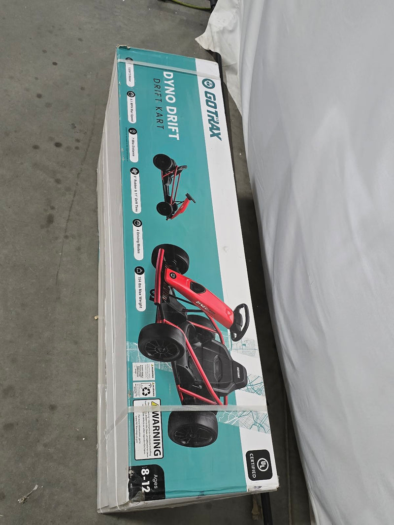 GOTRAX DRIFT GO KART: STEEL FRAME 8.1 MPH WEIGHT DUAL 150W MOTOR - BLACK/RED - Brand New