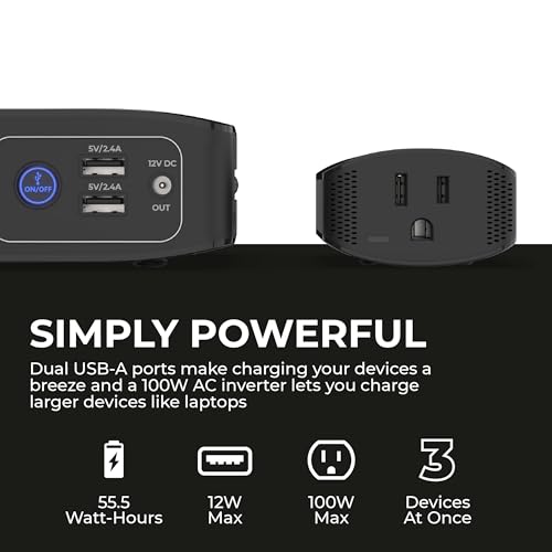 HALO BOLT AIR+ AC 55500 PORTABLE JUMP STARTER 100 PSI AIR COMPRESSOR - BLACK - Like New