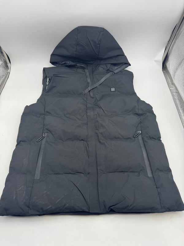 SHOPESSA MENS HEATED VEST WOMENS VESTS CASUAL QUILTED DOWN VEST BLACK X-LARGE - Brand New