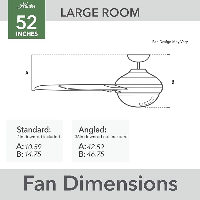 Hunter Fan CC52591-A 52" Indoor Ceiling Fan Light Kit Remote - Matte White - Like New
